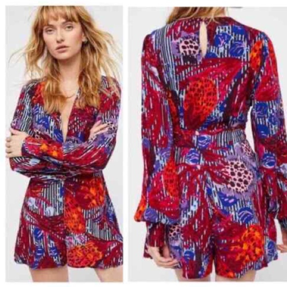 Free People Audrey Long Sleeve Romper size 6